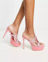 Jeffrey Campbell – Fameaholic – Mules in Rosa mit Plateausohle und Riemchen in Stern-Optik