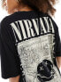 ASOS DESIGN unisex oversized graphic tee in black with Nirvana prints