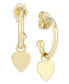 ფოტო #1 პროდუქტის Dangle Heart Hoop Earrings in 14k Gold