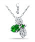 Created Green Quartz and Cubic Zirconia Bee Pendant