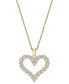 ფოტო #1 პროდუქტის Diamond Open Heart Pendant Necklace (1 ct. t.w.) in 14k White or Yellow Gold, 18" + 2" extender
