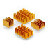 Set of heat sinks for Raspberry Pi - with heat transfer tape - gold - 4pcs.