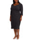 ფოტო #1 პროდუქტის Plus Size Ruched Midi Dress
