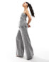 Фото #2 товара River Island wool wide leg dad trouser in grey