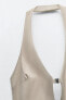 Фото #8 товара Платье миди из эластичной ткани с горловиной халтер ZARA
