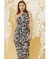 Фото #4 товара Платье с поясом на плече Donna Morgan Printed One-Shoulder