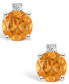 ფოტო #3 პროდუქტის Citrine (1/2 ct. t.w.) and Diamond Accent Stud Earrings in 14K White Gold