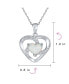 Romantic Opulence Gemstone CZ Pave Accent Swirling Solitaire White Created Opal Heart Necklace Pendant For Women Sterling Silver October Birthstone