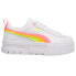 Фото #1 товара Puma Mayze Summer Squeeze Perforated Platform Womens Pink, White, Yellow Sneake