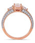 Фото #2 товара Кольцо Macy's Morganite and White Topaz 3-Stone