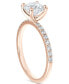 ფოტო #2 პროდუქტის Diamond Solitaire Round-Cut Pavé Engagement Ring (3/4 ct. t.w.) in 14k White or Rose Gold