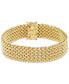 Polished Wide Woven Mesh Link Chain Bracelet in 18k Gold