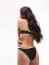 Фото #2 товара Topshop mix and match neon trim high leg bikini bottoms in black