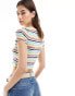 Фото #4 товара Superdry vintage stripe crop t-shirt in yellow