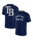 Фото #4 товара Men's and Women's Navy Tampa Bay Rays Super Soft Short Sleeve T-shirt