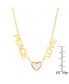 Фото #3 товара STEELTIME 18K Gold Plated Stainless Steel Peace Love Drop Necklace with Heart Charm