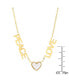 18K Gold Plated Stainless Steel Peace Love Drop Necklace with Heart Charm