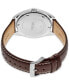 ფოტო #3 პროდუქტის Men's Essentials Brown Leather Strap Watch 40mm