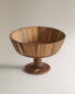 Acacia wood fruit bowl with stand