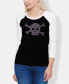 ფოტო #1 პროდუქტის Women's Raglan Word Art XOXO Skull T-shirt