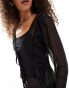 Фото #6 товара Noisy May tie front maxi cardigan in black