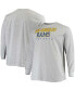 Фото #1 товара Men's Big and Tall Heathered Gray Los Angeles Rams Practice Long Sleeve T-shirt