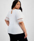 Plus Size Lace-Trim Elbow-Sleeve Tee