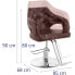 Фото #7 товара Fotel fryzjerski barberski kosmetyczny z podnóżkiem wys. 47-57 cm brązowy