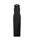 Women's Rib Knit Collared Sleeveless Fitted Maxi Dress