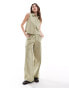 JDY wide leg trouser co-ord in sage green