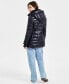 Women's Greenwich Hooded Faux-Sherpa-Collar Puffer Coat Jet/Black, 2XL - фото #2