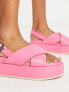 Фото #4 товара Rule London Exclusive Willow cross strap flatforms in pink