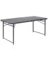 Фото #1 товара 4-Foot Height Adjustable Bi-Fold Dark Gray Plastic Folding Table With Handle