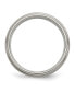 ფოტო #2 პროდუქტის Titanium Brushed Sterling Silver Inlay Ridged Edge Band Ring