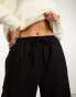 Cotton:On wide leg relaxed trousers with drawstring waist in black