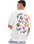 ASOS DESIGN oversized t-shirt in white with abstract art back print