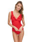 Фото #1 товара Ruffle Plunge Underwire Tummy Control One-Piece Swimsuit, Created for Macy's