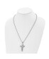 Фото #2 товара Chisel polished Starburst Cross Pendant on a Ball Chain Necklace