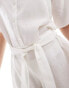 Esmee beach belted playsuit in white