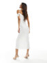 In The Style one shoulder frill detail midi dress in white