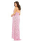 Women's Plus Size Sequined Halter Strap Open Back Trumpet Gown