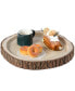 Фото #1 товара Wood Tree Bark Indented Display Tray Serving Plate Platter Charger