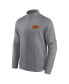 Фото #3 товара Men's Heather Gray Distressed Oklahoma State Cowboys Vintage Fleece Quarter-Zip Jacket