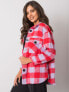 Фото #11 товара Женская теплая рубашка в клетку с карманами розовая Factory Price