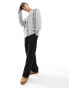 Brave Soul cable knit cardigan in light grey