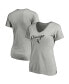 Women's Heathered Gray Chicago White Sox Team Logo Lockup V-Neck T-shirt