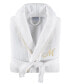 Фото #1 товара Textiles 100% Turkish Cotton Unisex Personalized Waffle Weave Terry Bathrobe with Satin Piped Trim