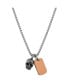 ფოტო #1 პროდუქტის Men's Stainless Steel Skull Tag Charm Pendant Necklace