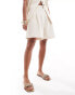 River Island bermuda linen short co-ord in cream