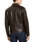 Фото #2 товара Men's Leather Racer Jacket, Created for Macy's